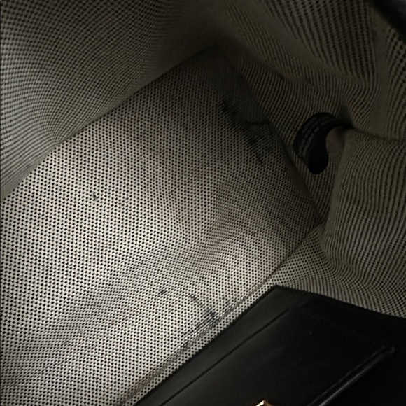 DONNA KARAN LAWRENCE BUCKET BAG BLACK W/GOLD HANDLE - Picture 11 of 13